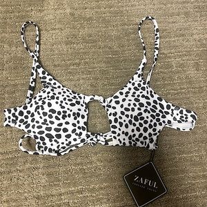 Zaful Dalmatian print bikini top